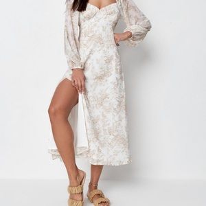 White floral milkmade style dress